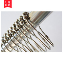 亚马逊热卖浴帘配套金属环浴帘配件不锈钢金属滚珠环葫芦扣五珠环