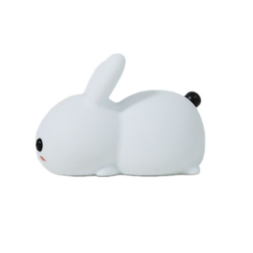 Silicone Jade Rabbit LED Night Light USB Rechargeable Two-tone Lighting Cute Rabbit Patting Lamp Children's Nighttime Sleeping Lamp