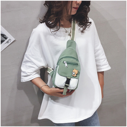 Internet celebrity ins super hot chest bag women's new Korean fashion casual girl crossbody bag Harajuku cute small bag