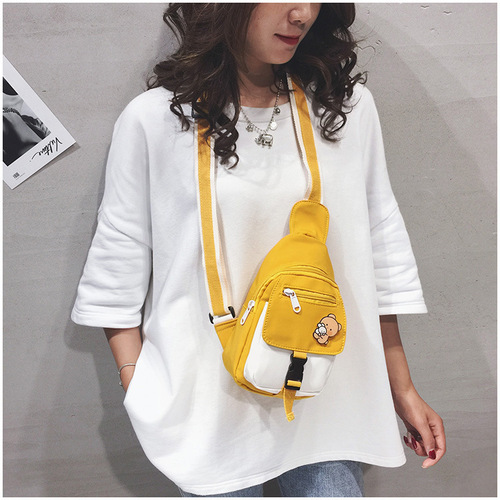 Internet celebrity ins super hot chest bag women's new Korean fashion casual girl crossbody bag Harajuku cute small bag