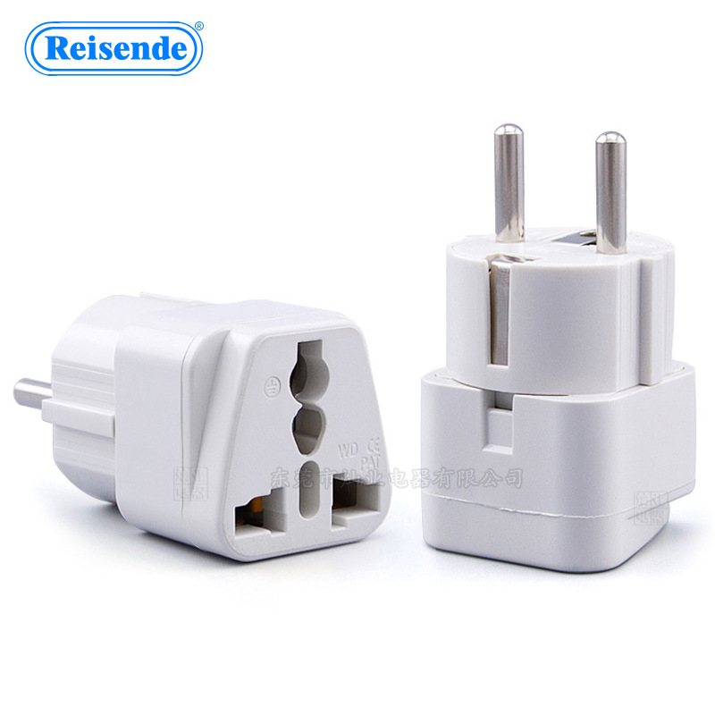 万用孔嵌入式德标转换插头法国德国法国印尼韩国插头转换头WD-9