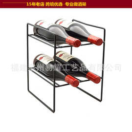 可收纳5瓶葡萄酒现代简约形状桌面铁艺酒架工艺品家居摆件