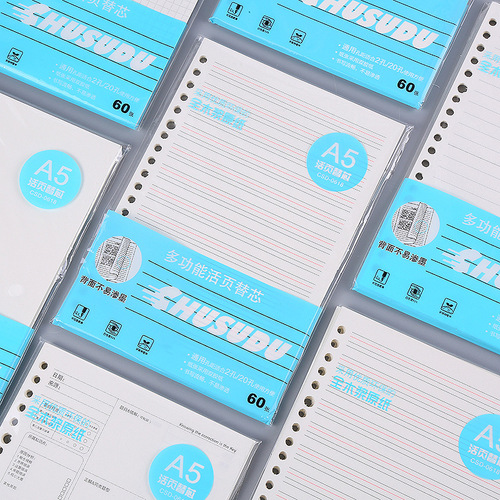 Expandable notebook expandable paper expandable core paper 20 holes 26 holes lined grid blank English core detachable