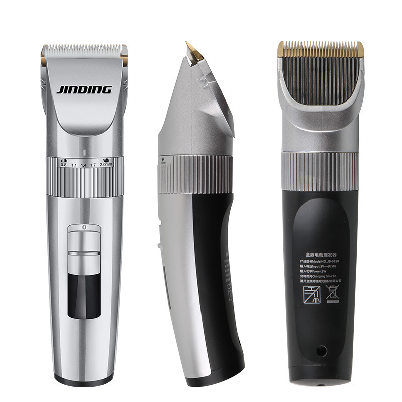Jinding profesional cortapelos cortador de pelo de cerámica cabeza de afeitar Clipper batería de litio recargable adulto niños tijeras de peluquero hogar