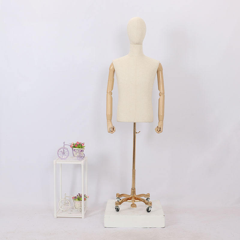 Maniquí de lino de medio cuerpo para hombre adulto, para tienda de ropa, para vestidos de novia, perchero para ropa, perchero para pantalones, perchero para zapatos, cabeza de maniquí image 22