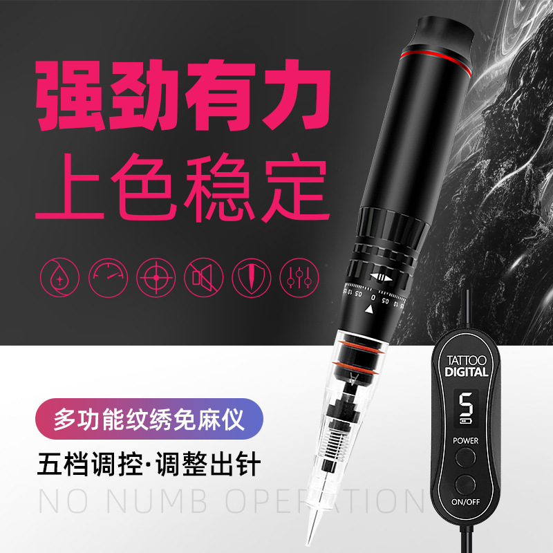 Cross-Border Foreign Trade Tattoo Machine, Eyebrow Tattoo Machine, All-In-One Disposable Machine for Tattooing Eyeliner and Lip Tinting, No Need for Numbing, Oem Customization