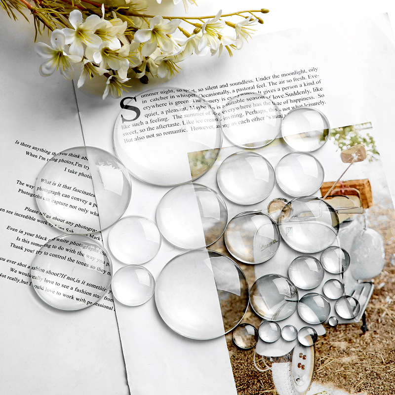 円形透明ガラスパッチ時間宝石水晶工芸品卸売り冷蔵庫貼り白胚diyアクセサリー部品