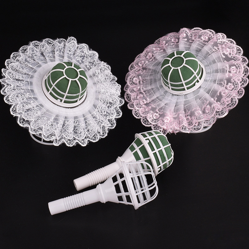 Empty Flower Holder with Mud, Bride Holding Flower Holder, Flower Bouquet Making Materials, Wedding Supplies