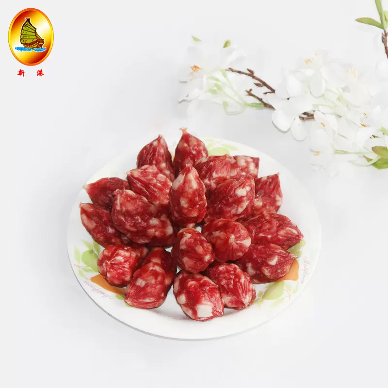 新港广东特产腊肉枣肠广式腊肠散装大粒肠手工真空包装500克