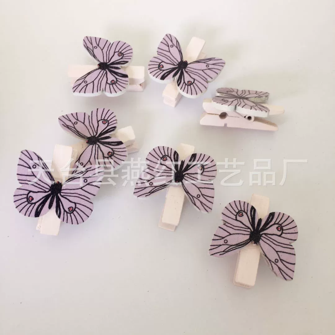 Фабрика Прямая деревянная бабочка фото украшение цвет маленький деревянный зажим цвет мультфильм DIY хранения записки клип