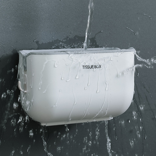 Bathroom tissue storage box modern simple wall-mounted tissue box household bathroom punch-free waterproof tissue box
