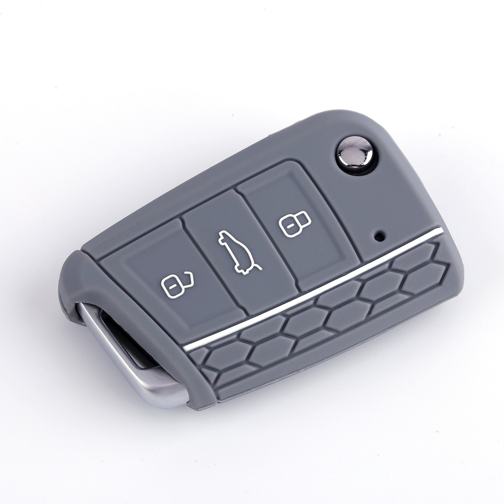 Aplicable a Volkswagen Golf 7 panal Borde de silicona llave caso lingdu flexible pegamento epoxi línea roja coche control remoto caso