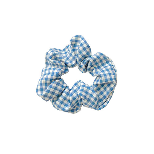 BM colorful grid pork intestine hair tie crafty girl Instagram retro French cute fatty intestine hair bun