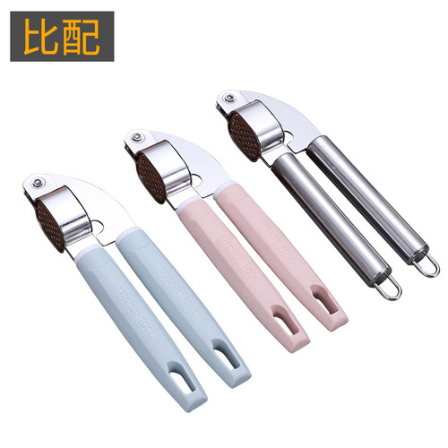 Nordic handle garlic press household stainless steel manual garlic peeler garlic pounder artifact garlic garlic press wholesale