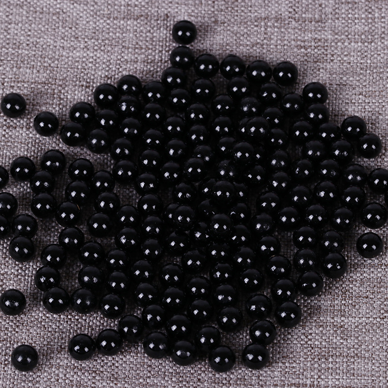 ABS Pearl straight hole black round imitation pearl perforated plastic accessories handmade string beads clothing accessories