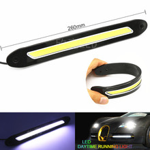 缺角型硅胶可弯曲COB日行灯条改装防撞高亮防水汽车LED日间行车灯