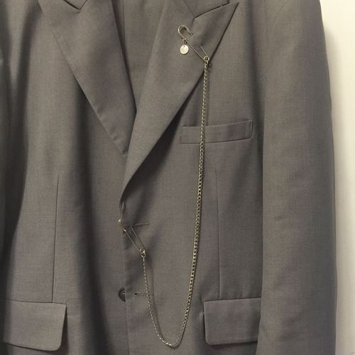 Streetwear Ins Trendy Metal Pendant Chain Double Pin Brooch Hip-Hop Punk Cool Choker Necklace for Men and Women