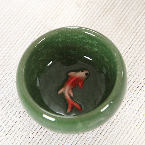 Yao Bian Bing Lie Fish Cup 46 Ceramic Cup Inventory Business Activity National Day Mid-Autumn Promotion Gift