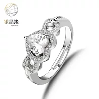 Double-sided wedding ring with zircon, bright catchy style