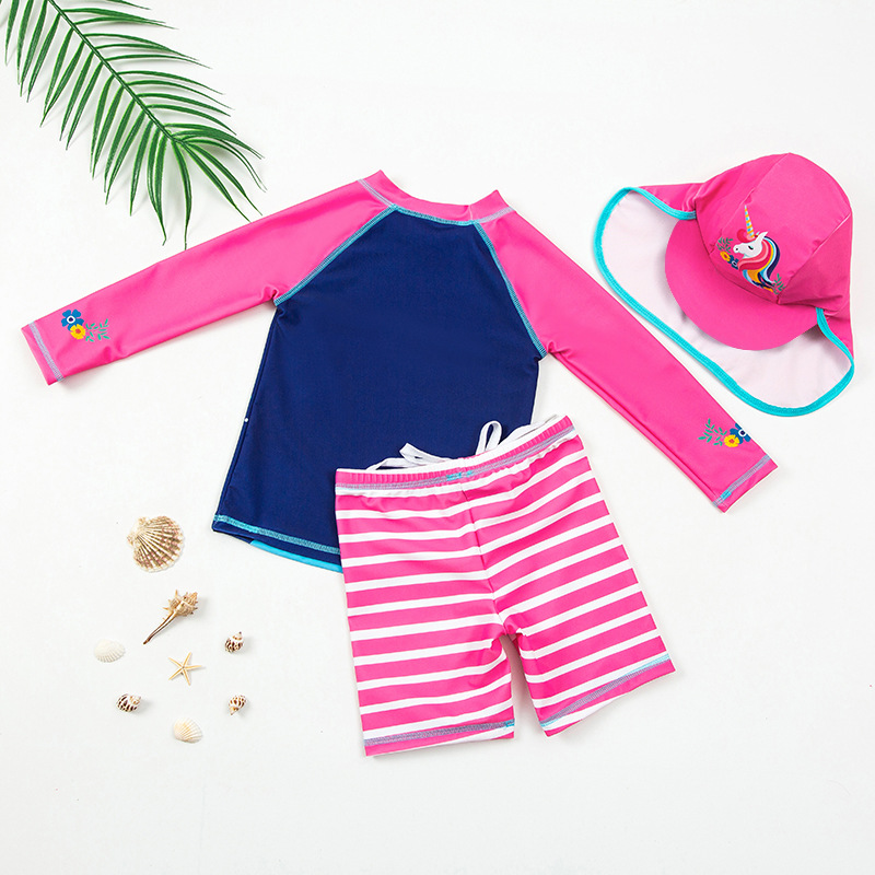 Children's swimwear, split cartoon long-sleeve girl's 4