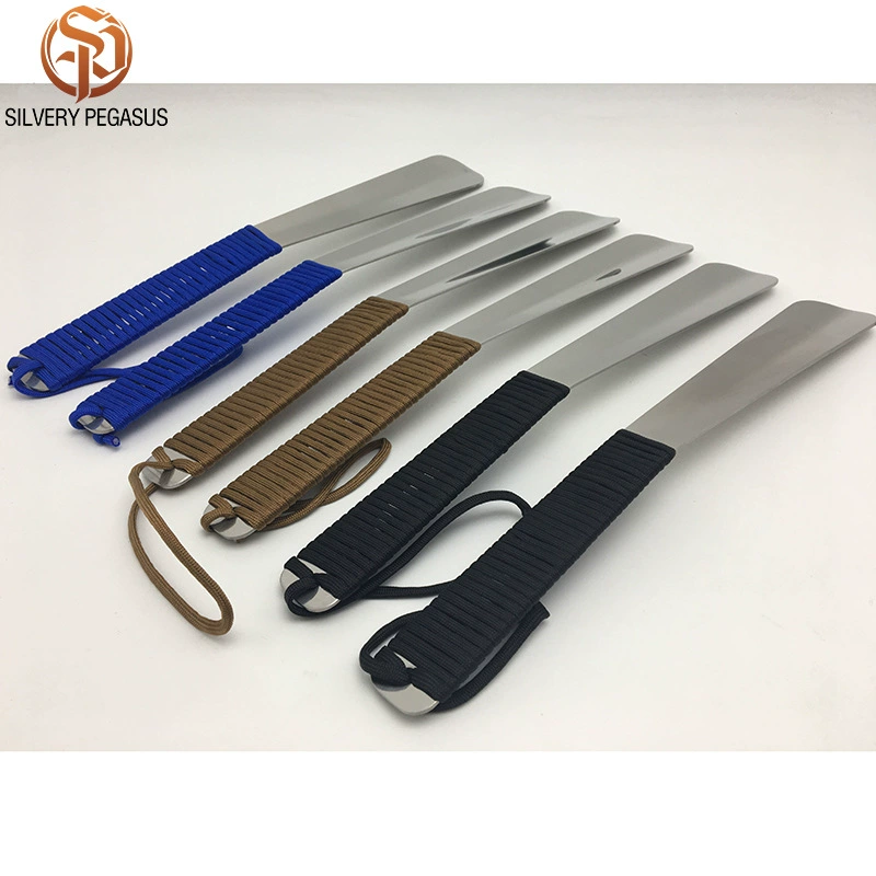 Фабрика прямые поставки бытовой длинной ручкой Трехцветная веревка рожок для обуви оптом висит длинный рожок для обуви из нержавеющей стали