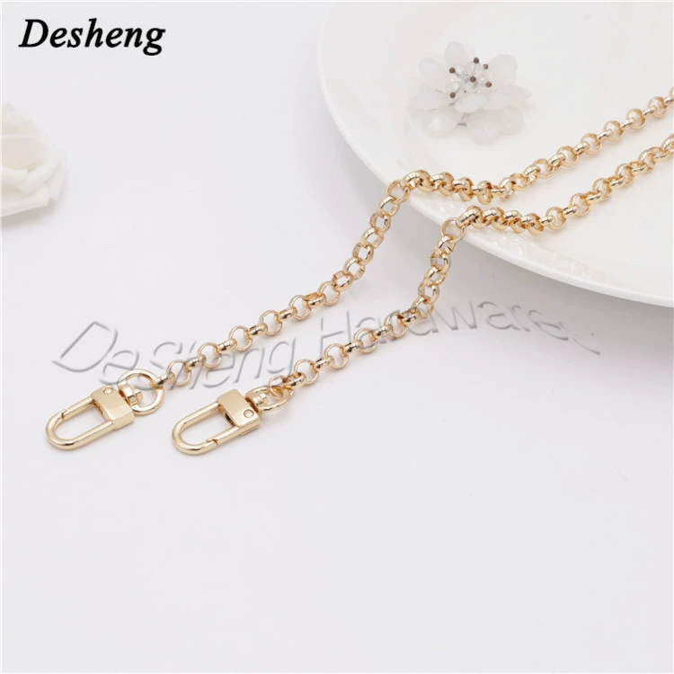 High -end quality metal chain leather female bag shoulder strap 6mmo chain plus dog buckle round iron chain shoulder chain