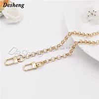 High -end quality metal chain leather female bag shoulder strap 6mmo chain plus dog buckle round iron chain shoulder chain