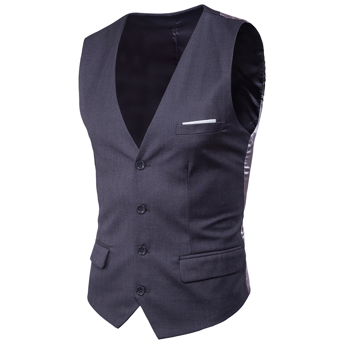 Marca de propiedad propia de los hombres de tamaño Delgado estilo coreano Chaleco de color sólido mejor hombre chaleco XF001 chaleco