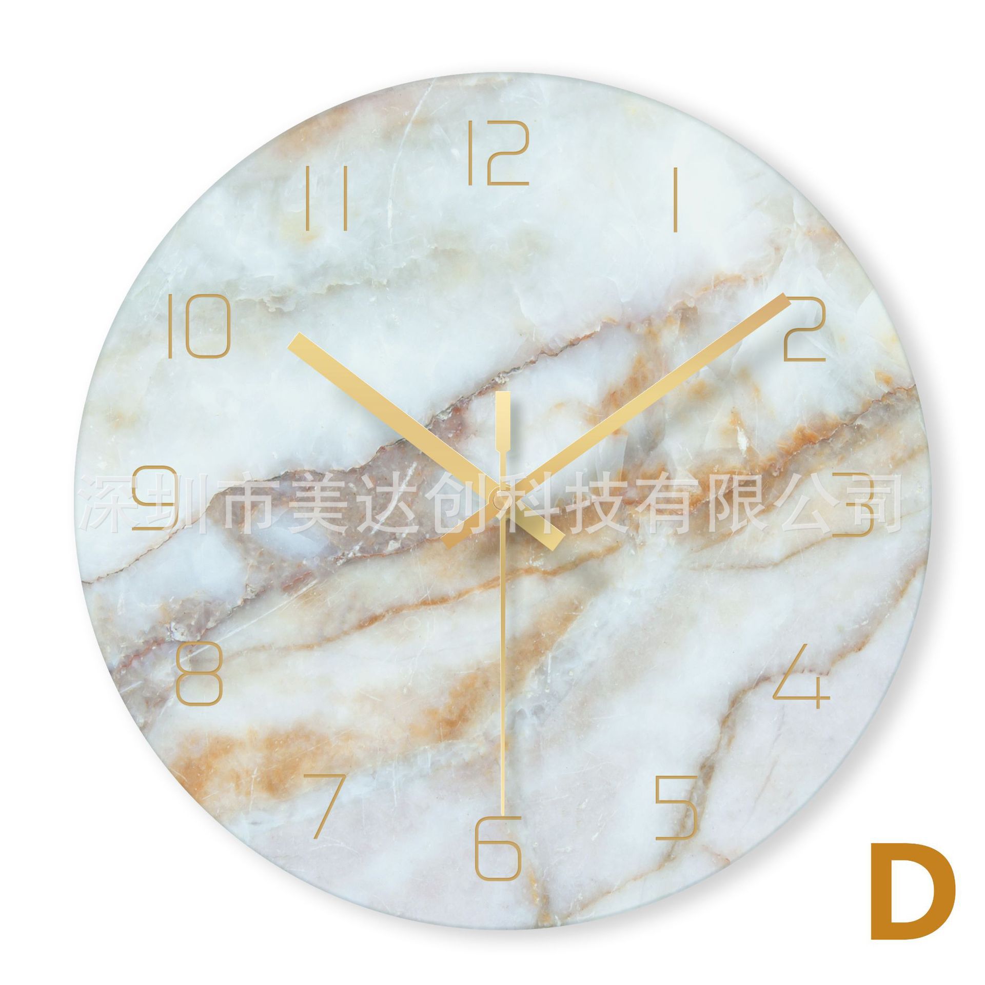 Reloj de pared de mármol tridimensional de cristal nórdico hogar personalidad simple reloj de mármol creativo reloj de arte decorativo