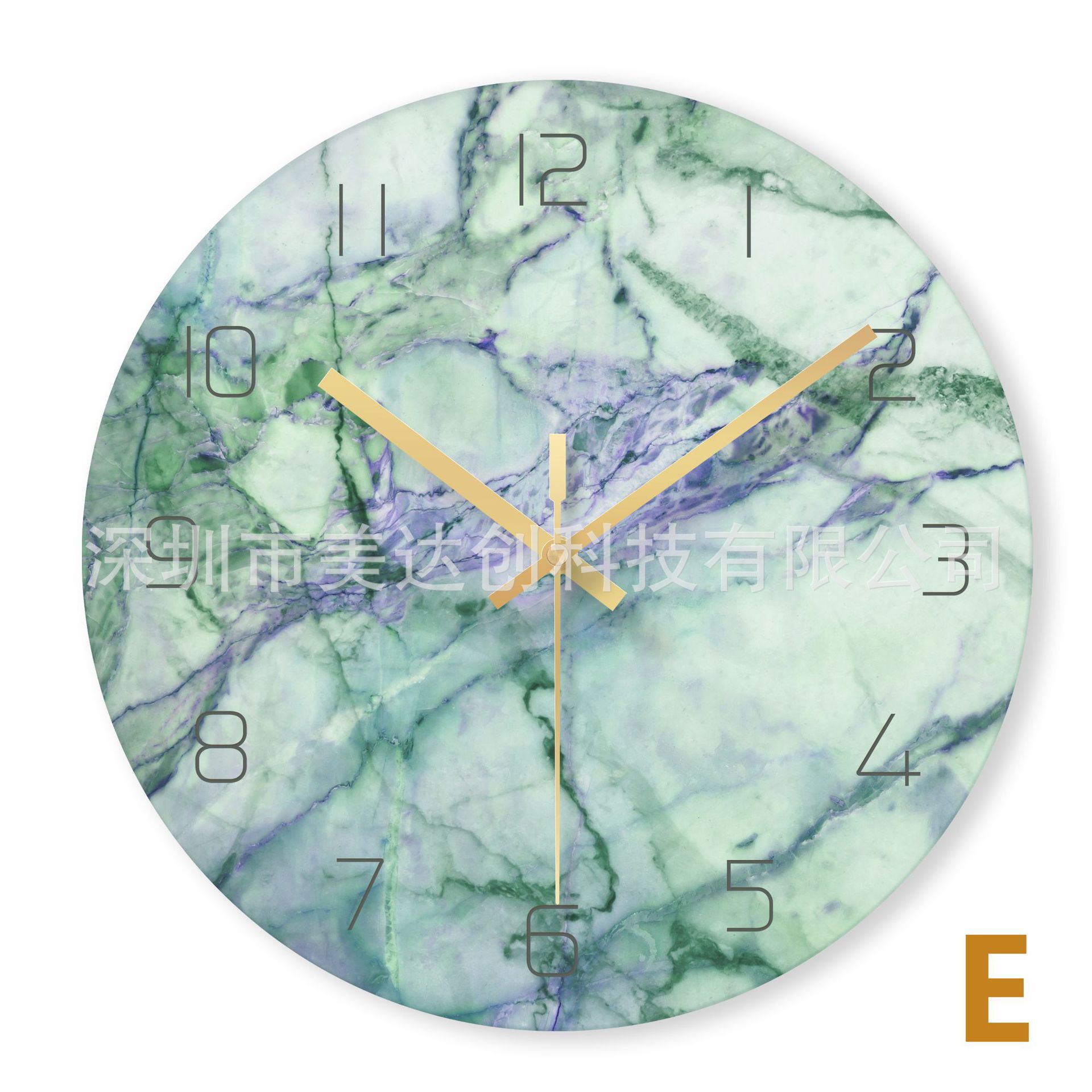 Reloj de pared de mármol tridimensional de cristal nórdico hogar personalidad simple reloj de mármol creativo reloj de arte decorativo