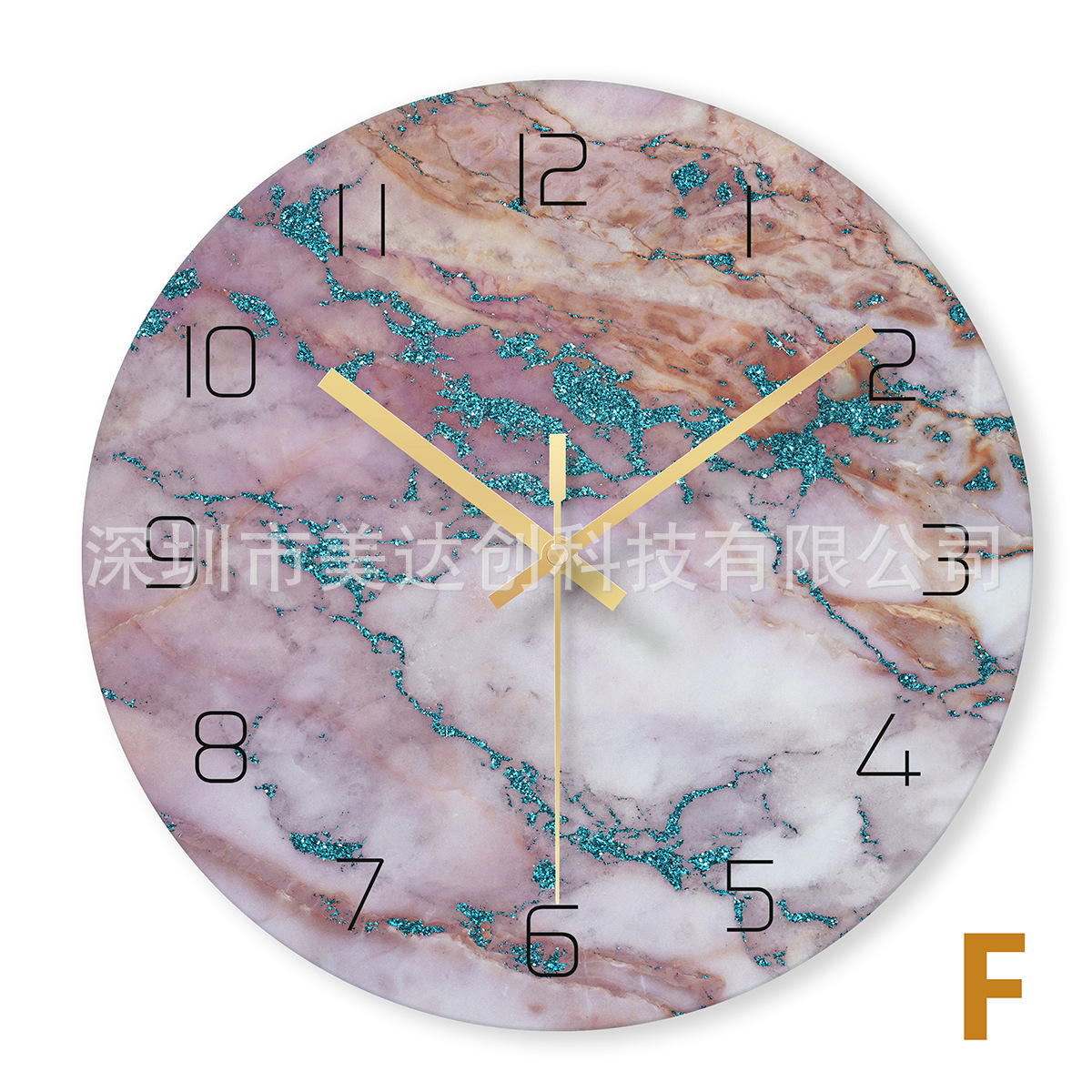 Reloj de pared de mármol tridimensional de cristal nórdico hogar personalidad simple reloj de mármol creativo reloj de arte decorativo