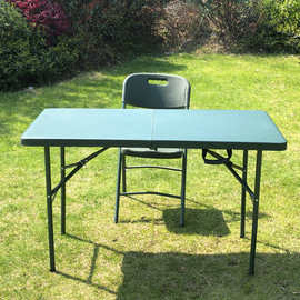 野战指挥桌部队制式塑料椅士兵便携式折叠桌户外军绿色吹塑作业桌