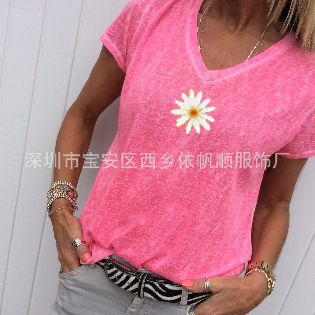 Summer knitted short sleeve T-shirt