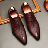 Trend demi-season footwear pointy toe, universal wedding shoes for leisure for leather shoes, trend of season, crocodile print