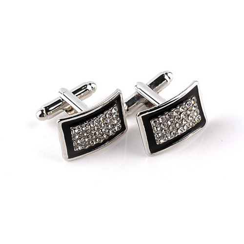  Fashionable Diamond Shirt Cufflinks Zinc Alloy Men’s Round Zircon French Cufflinks
