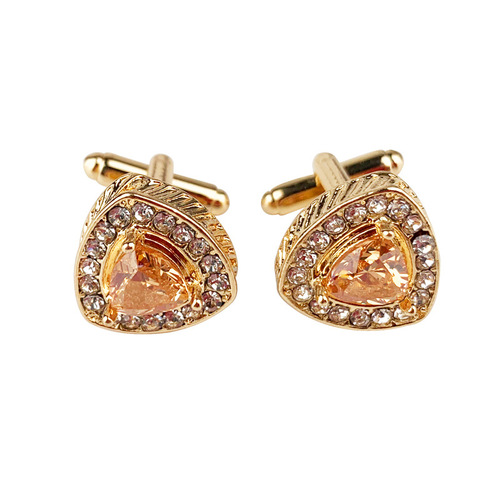  Fashionable Diamond Shirt Cufflinks Zinc Alloy Men’s Round Zircon French Cufflinks