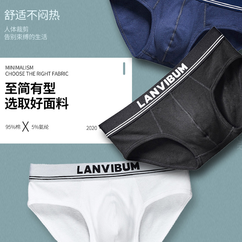 Cross-border LANVIBUM Men's Underwear Cotton Boxer Men's Underwear Low Waist Underwear Men's Triangle Underwear