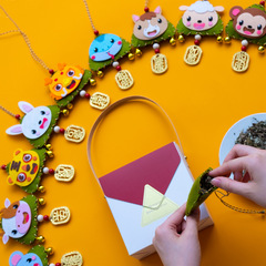 Children's Cartoon Style Dragon Boat Festival Aromatherapy Sachet DIY Material Kit with mugwort mosquito-repelling pouch, gift hanger, wholesale lucky bag