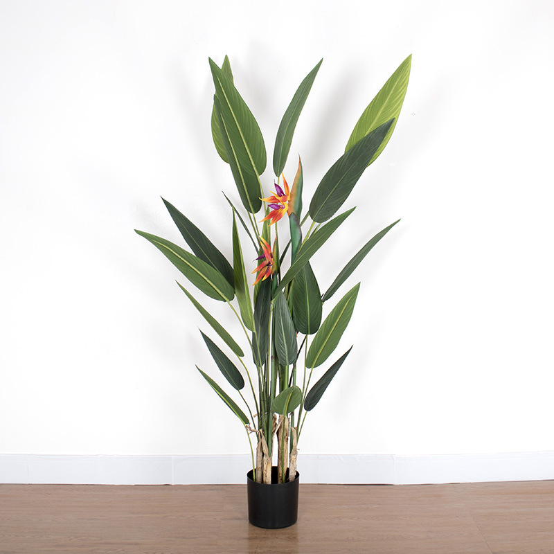 Mingchuang simulación grúa azul europeo simulación pájaro del paraíso planta olla Skybird simulación auspicioso pájaro