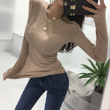 韩国 2025春秋新款时尚女紧身性感长袖T恤修身打底衫显瘦微透上衣