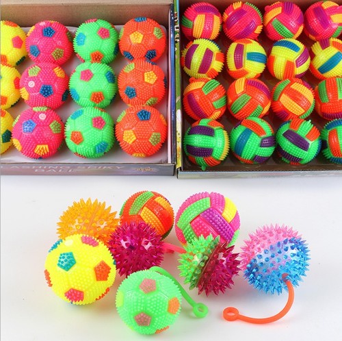 New street stall hot selling luminous football BB called football luminous football toy 6.5CM elastic football carpet