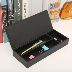 Leather pencil case stationery box with lid multi-functional storage box minimalist desk junk box organizer drawer built-in box
