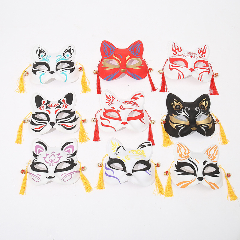 Fox mask wholesale cartoon half face cat children's performance supplies Japanese style and wind cat mask animation dance party