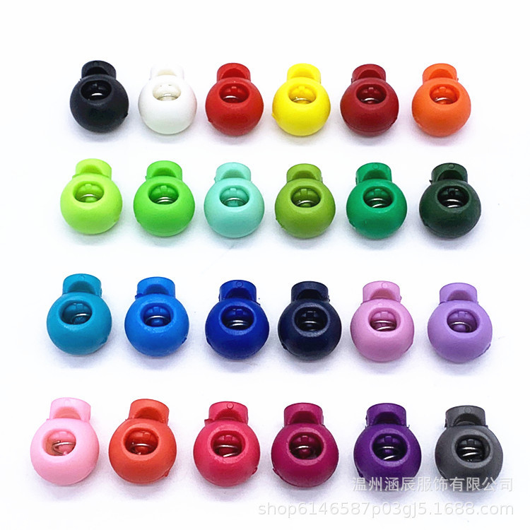 Color plastic round spring buckle single hole buckle hanging Bell tightening buckle elastic adjustment buckle wear rope buckle pig nose buckle Color plastic round spring buckle single hole buckle hanging Bell tightening buckle elastic adjustment buckle wear rope buckle pig nose buckle