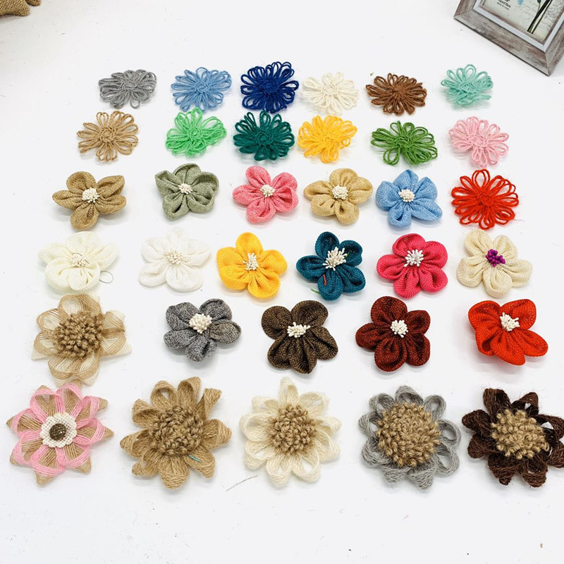 The new hot -selling hemp flower DIY handmade decoration kindergarten textbook hemp flower wedding festival party 4