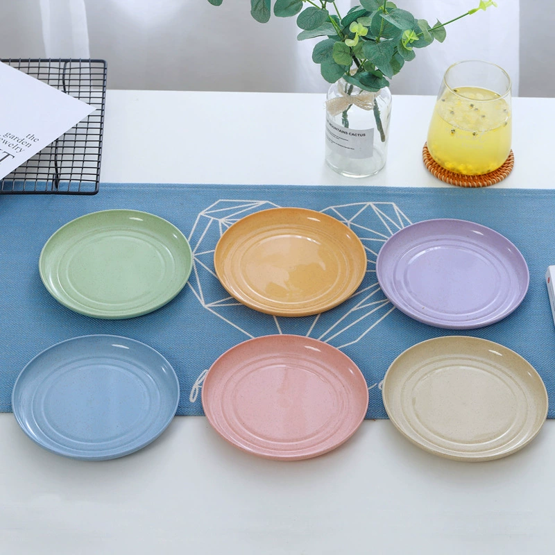 15 см Пшеничная солома кость плеваться маленькая тарелка Кондитерские закуски круглый пластиковый обеденный стол мусорная Шлаковая овощная тарелка для дома