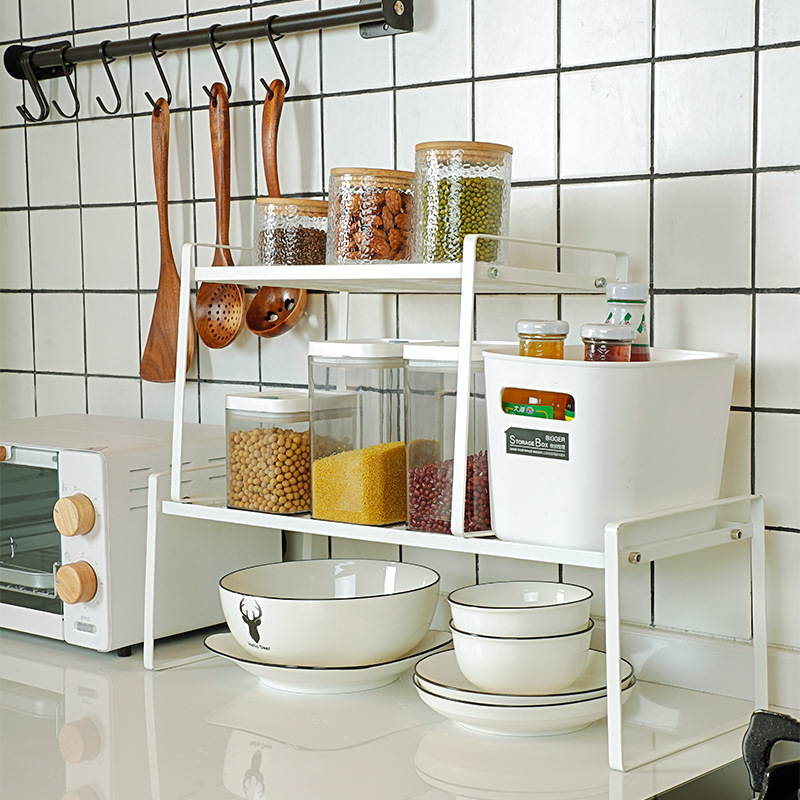 25-Year-Old New Kitchen Storage Rack Iron Removable Layered Household Stackable Storage Rack Countertop Spice Rack