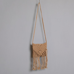 A large manufacturer wholesale 2024 new simple and fashionable retro cotton thread bag grass woven bag for women, Insta cross-body bag