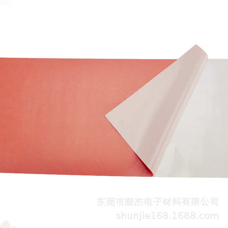 东莞厂家单面背胶导热硅胶垫抗撕裂带玻纤加矽胶布软性硅胶散热片
