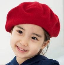 韩版仿羊毛蓓蕾帽亲子毛呢帽女童小礼帽圆顶贝雷帽儿童帽子批发